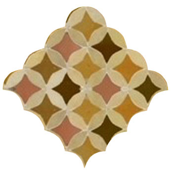 Mosaic House Moroccan tile Fleurs C 11-4-8-19  Beige Rust Ochre Brown  zellige, mosaic, zellij, field, pattern, glaze, circles, classic 